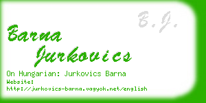 barna jurkovics business card